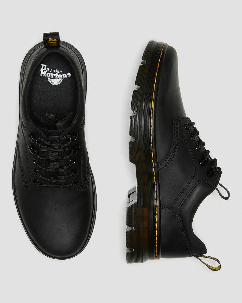 Black Men's Dr Martens Reeder Wyoming Leather Utility Shoes | CA 644LIS